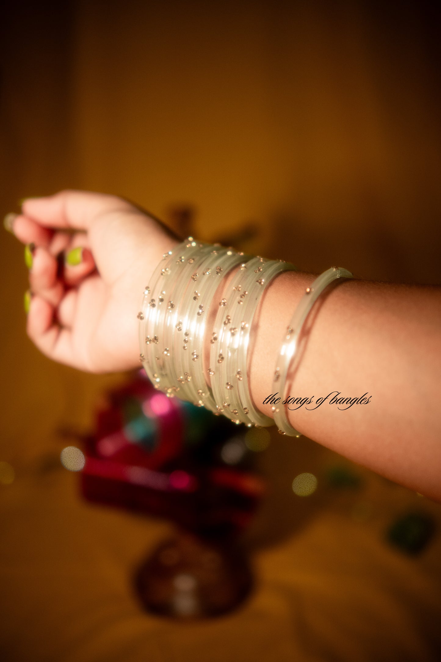"Milky Way" 3 Stone Glass Bangles