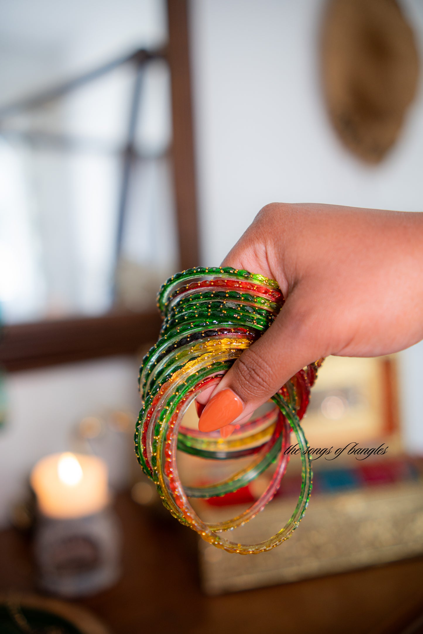 "Magical Rainforest" Golddrop Glass Bangles