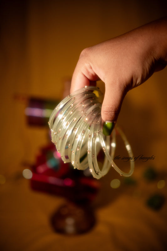 "Milky Way" 3 Stone Glass Bangles