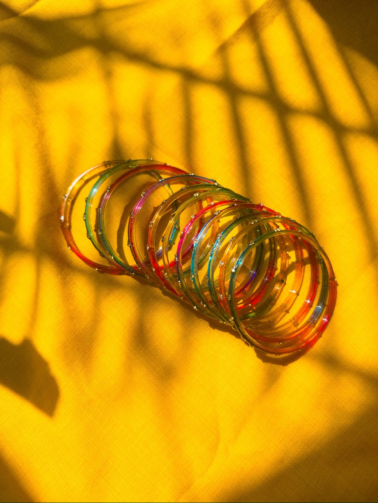 "Deep Candy" 3 Stone Glass Bangles