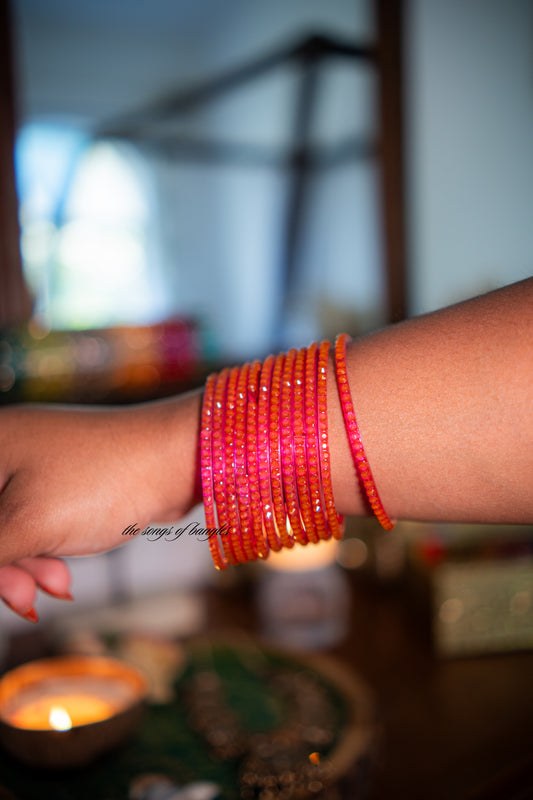 "Pink" Raindrop Glass Bangles