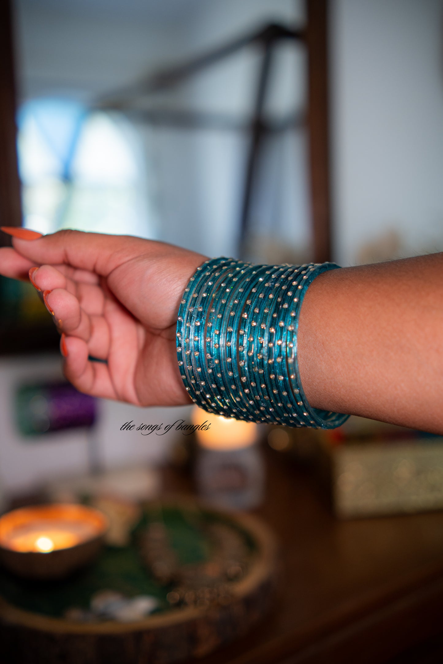 "Blue" Stone Glass Bangles