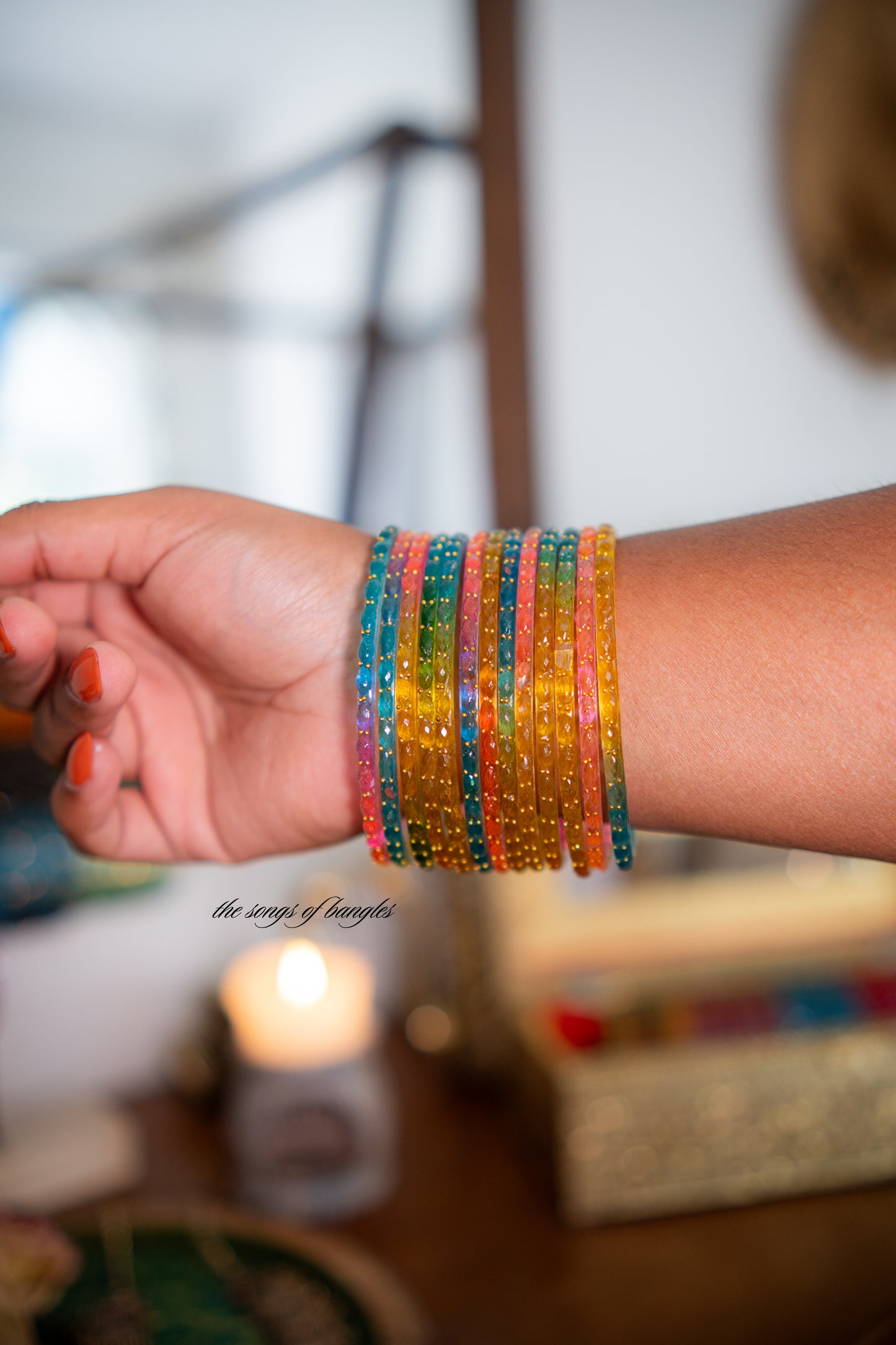 "Light Multi" Golddrop Glass Bangles