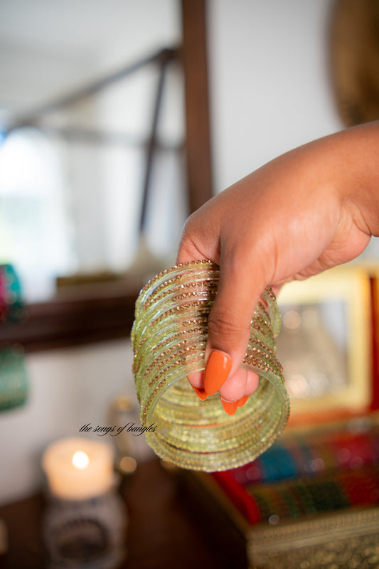 "Pista" Stone Studded Glass Bangles