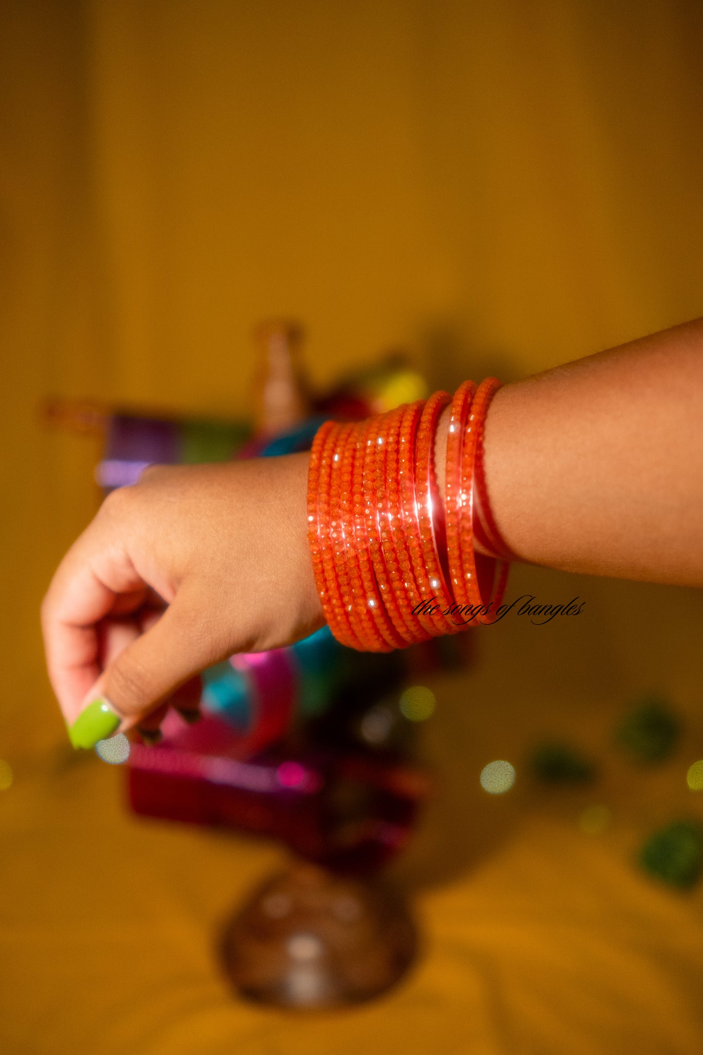 "Tangerine" Raindrop Glass Bangles