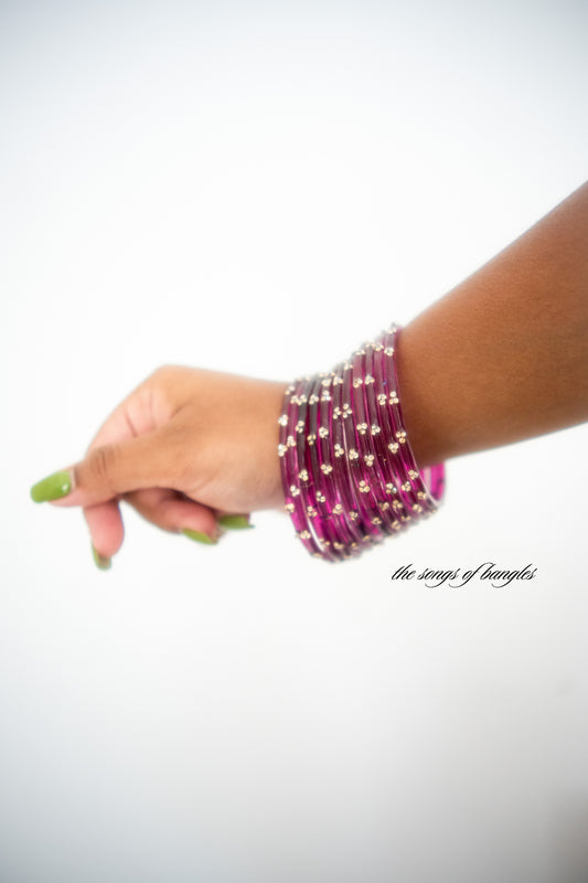 "Deep Pyaji" 3 Stone Glass Bangles