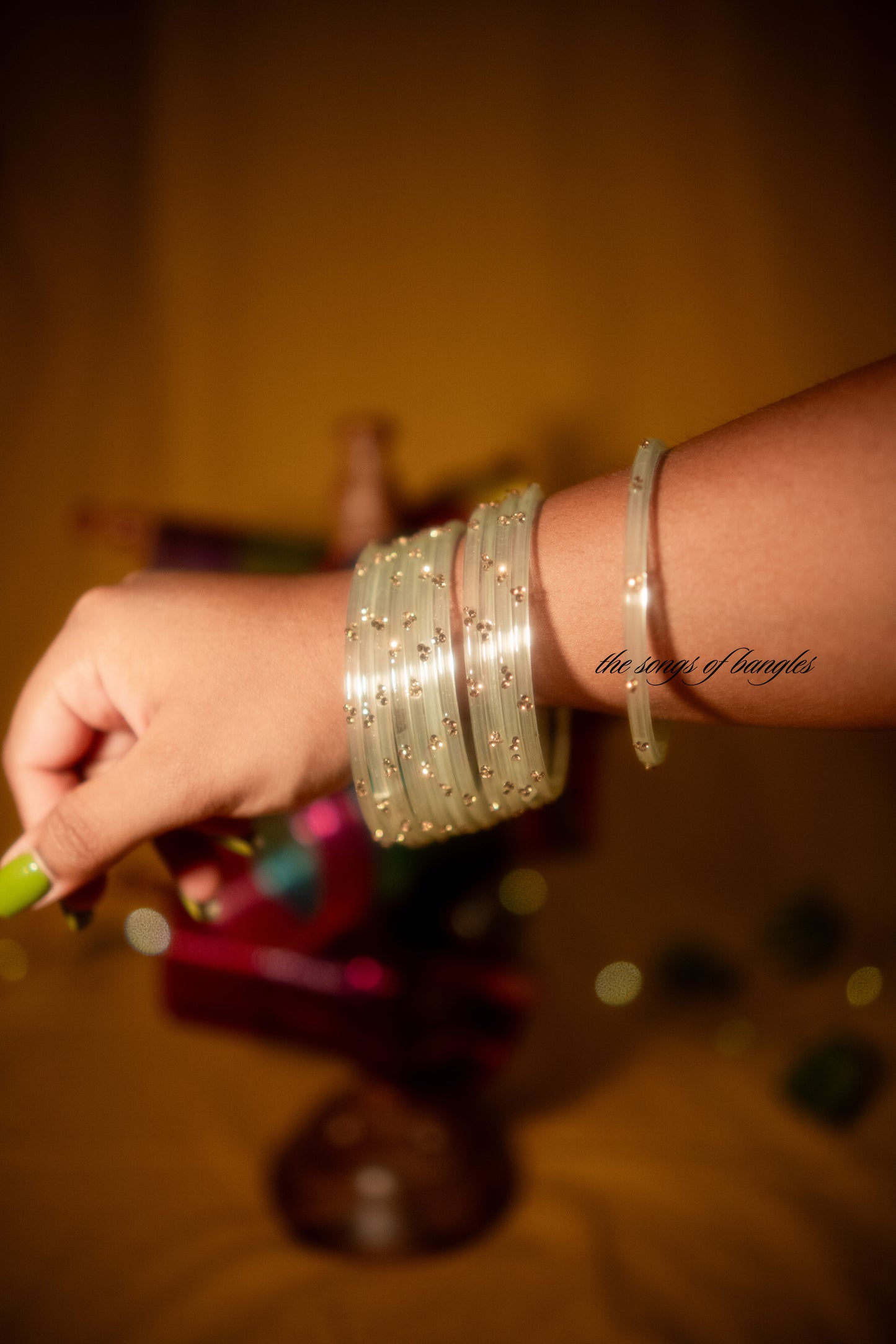 "Milky Way" 3 Stone Glass Bangles