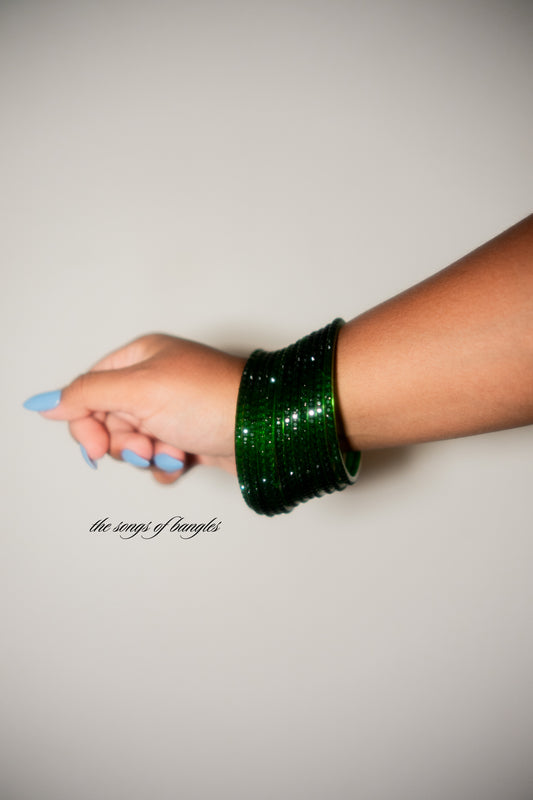 "Hymns of the Trees" Raindrop Glass Bangles
