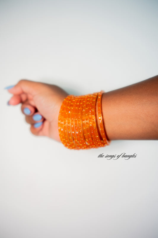 "Orange" Glass Bangles