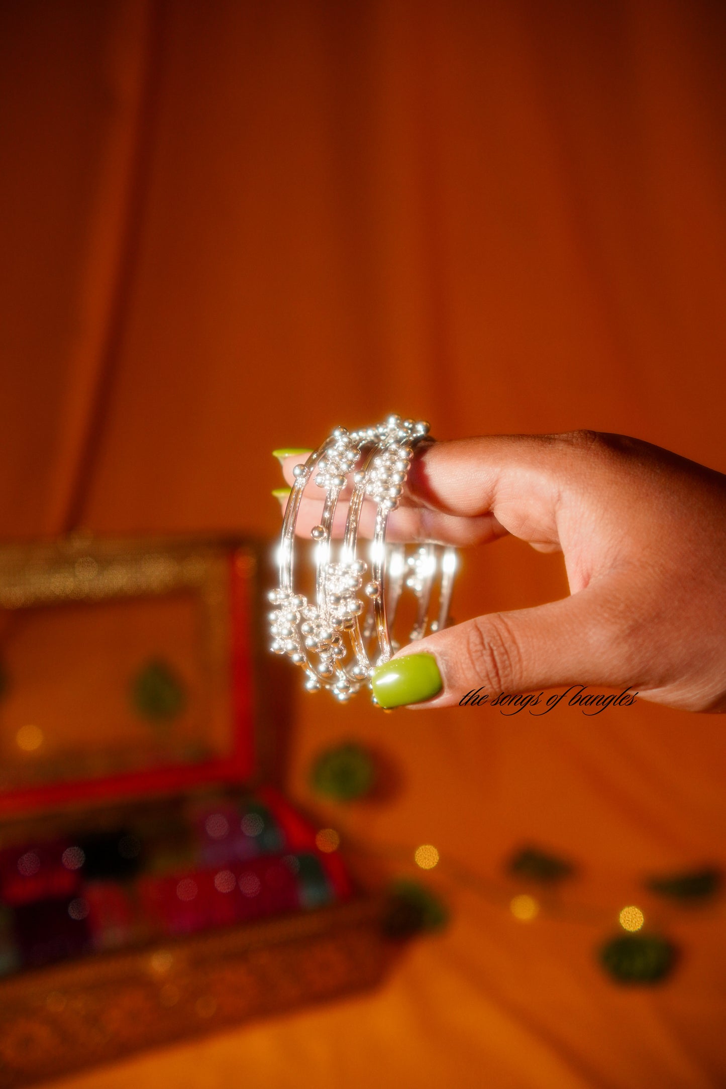 Silver Ghungroo Bangles - (Pack of 4) [Please Note: No glass bangles included]