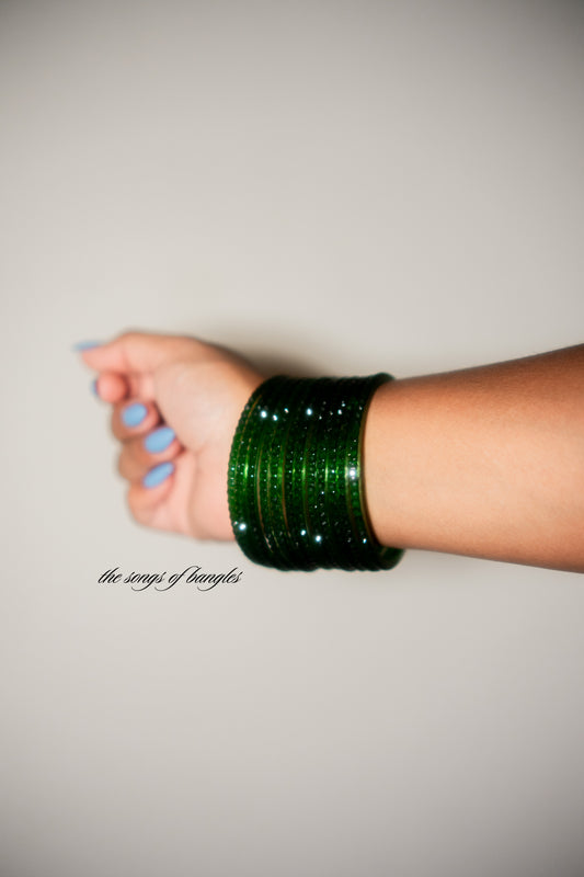"Hymns of the Trees" Raindrop Glass Bangles