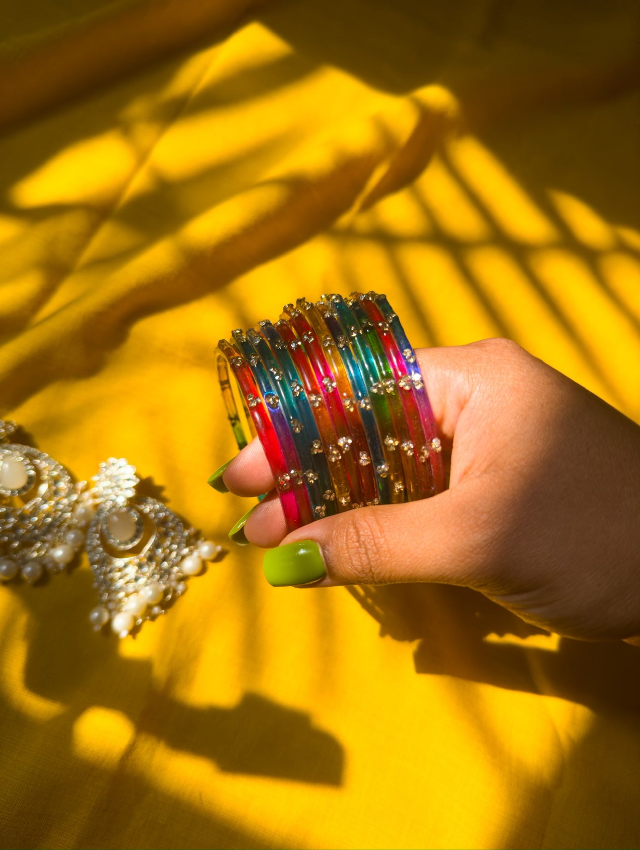 "Deep Candy" 3 Stone Glass Bangles