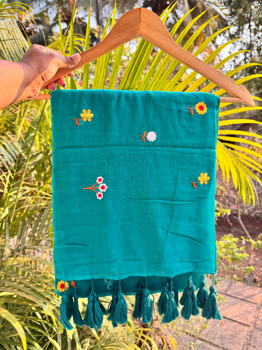 Flowers on Teal
