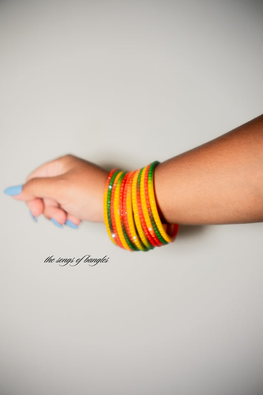 "Embossed Deep Candy" Raindrop Glass Bangles