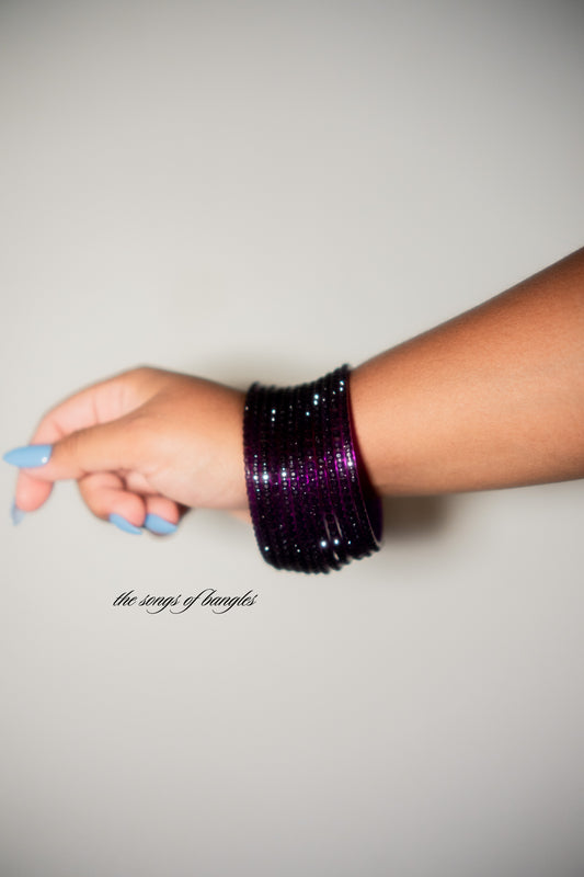 "Crushed Grapes" Raindrop Glass Bangles