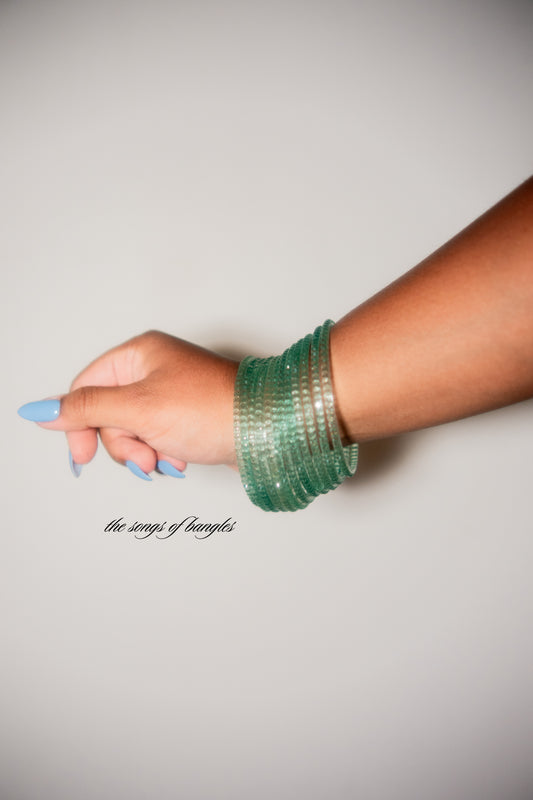 "Eternal Seas" Raindrop Glass Bangles