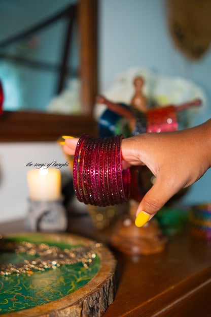 "Wine" Raindrop Glass Bangles