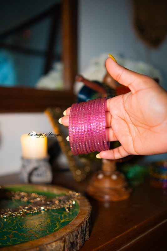 "Lilac" Raindrop Glass Bangles