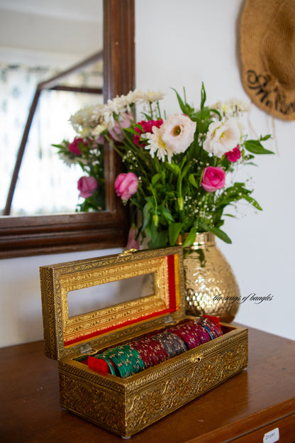 The Poet's Royal Bangle Box - with 6 dozen Bangles (customised box)
