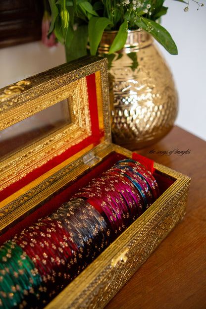 The Poet's Royal Bangle Box - with 6 dozen Bangles (customised box)