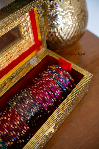 The Poet's Royal Bangle Box - with 6 dozen Bangles (customised box)