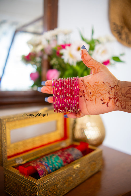 "Raani" Stone Dotted Glass Bangles