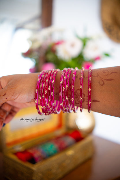 "Raani" Stone Dotted Glass Bangles