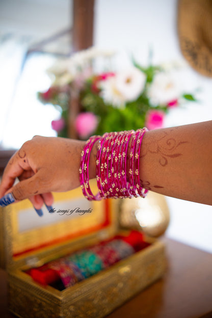 "Raani" Stone Dotted Glass Bangles