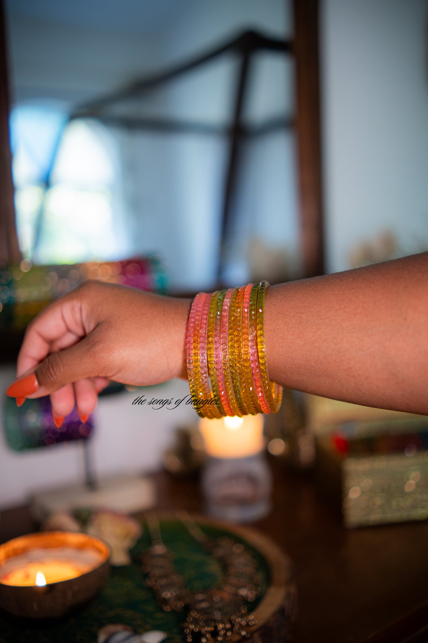 "Candycane" Raindrop Glass Bangles