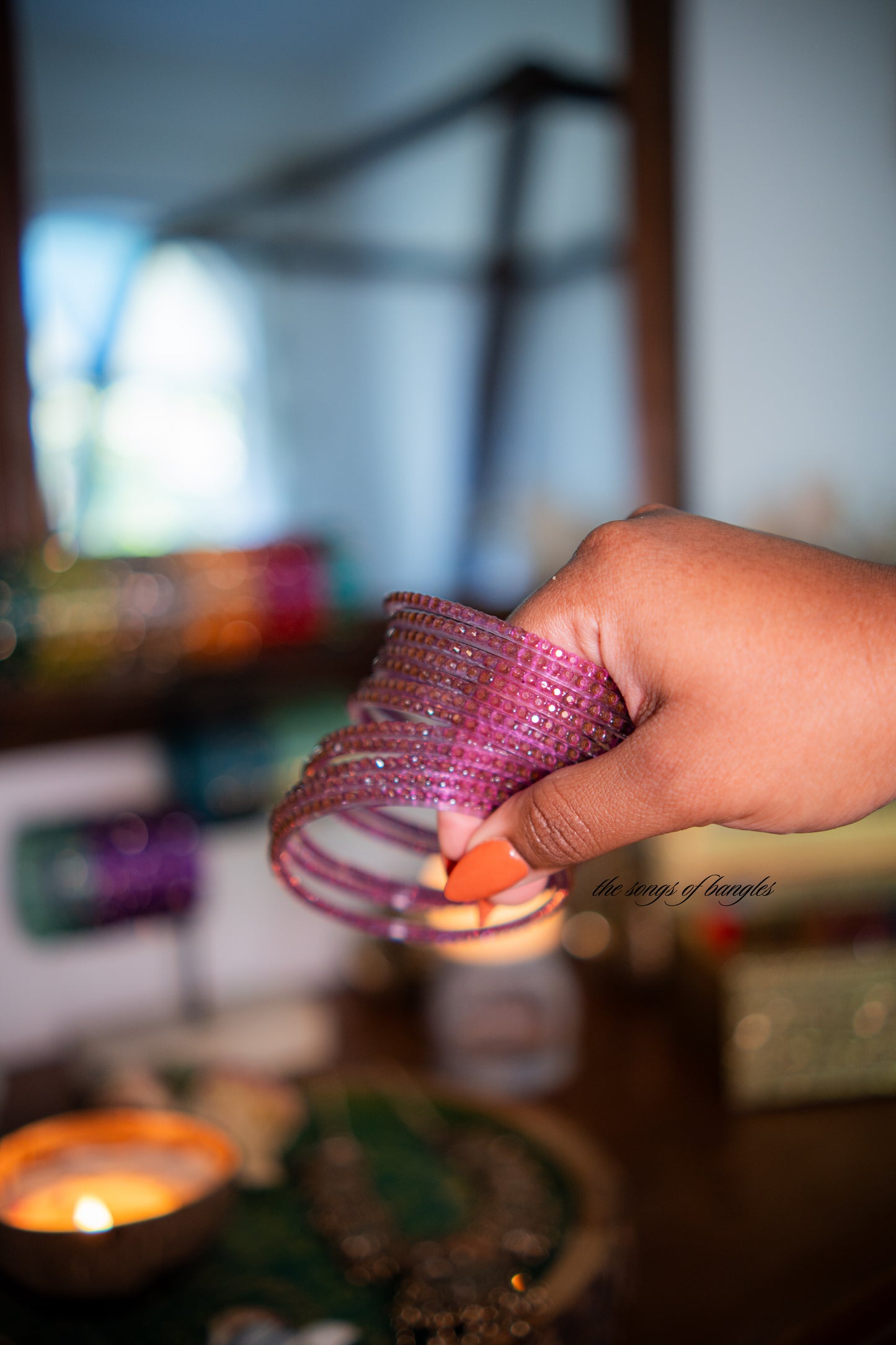 "Purple" Raindrop Glass Bangles