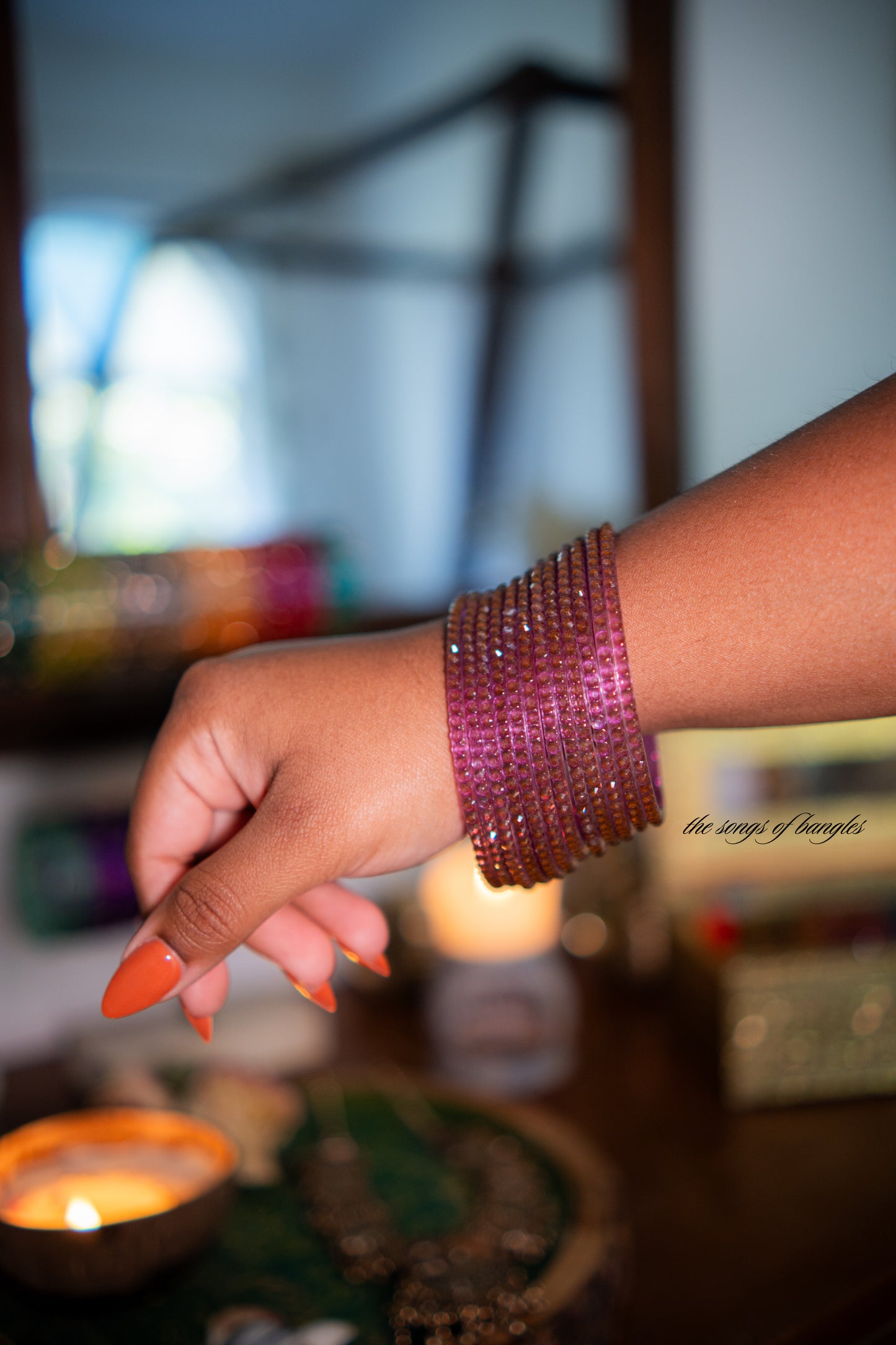 "Purple" Raindrop Glass Bangles