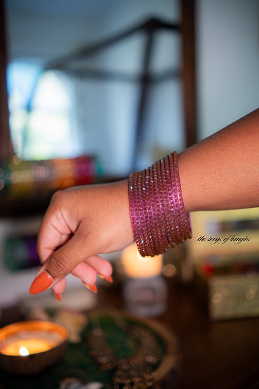 "Purple" Raindrop Glass Bangles