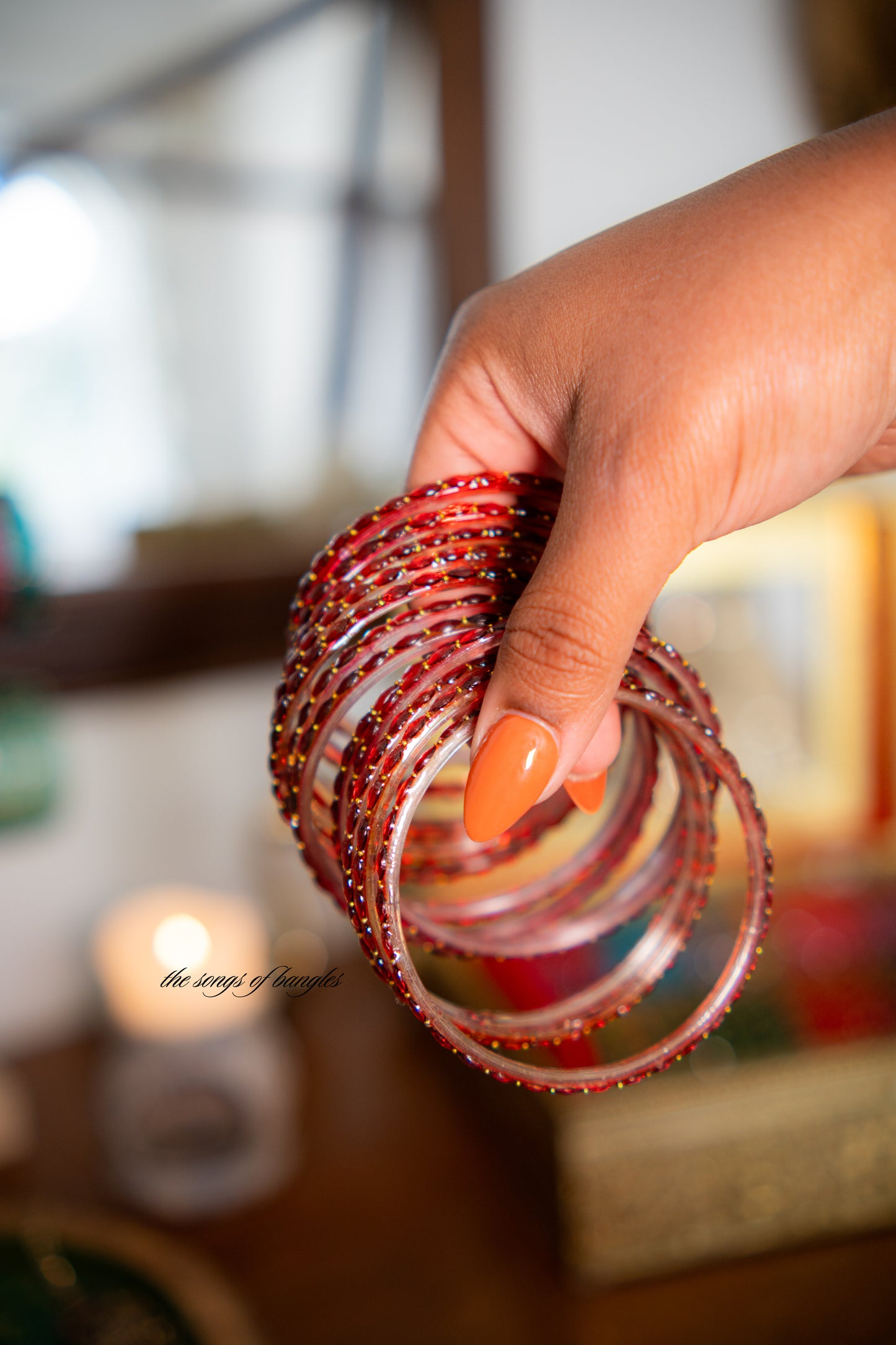 "Mehroon" Golddrop Glass Bangles