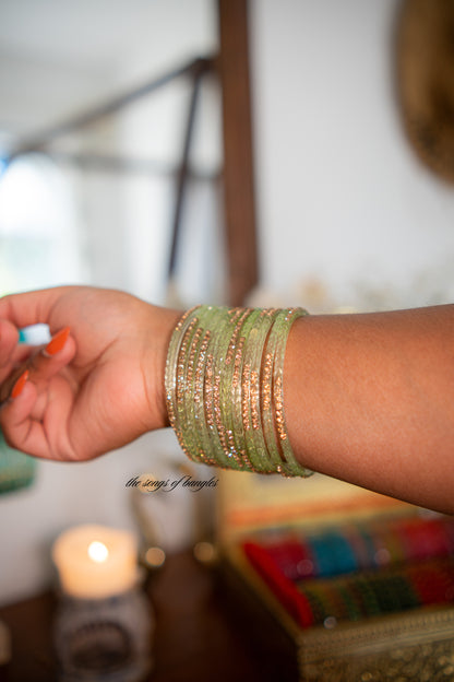 "Pista" Stone Studded Glass Bangles