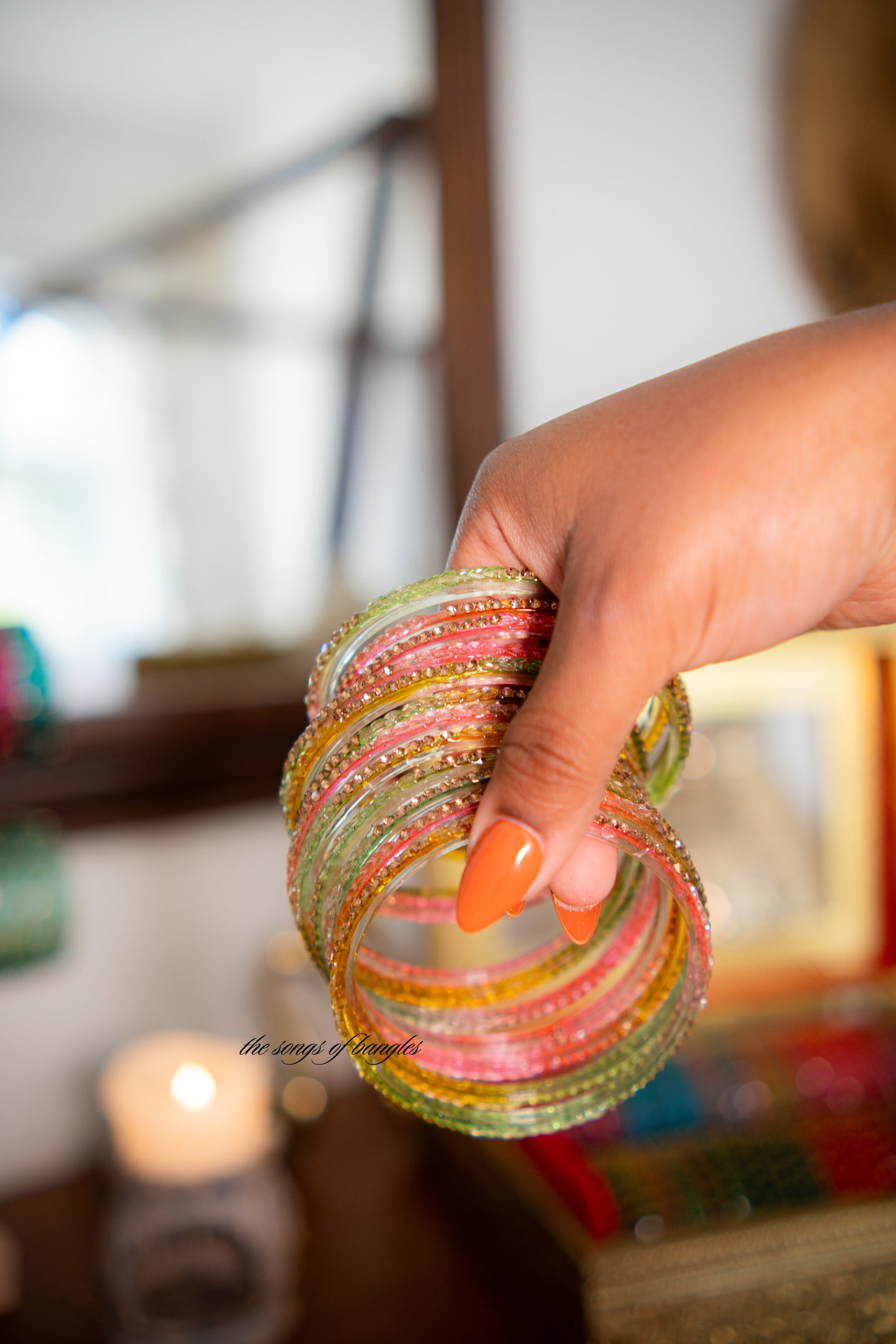 "Candy Berry" Stone Studded Glass Bangles