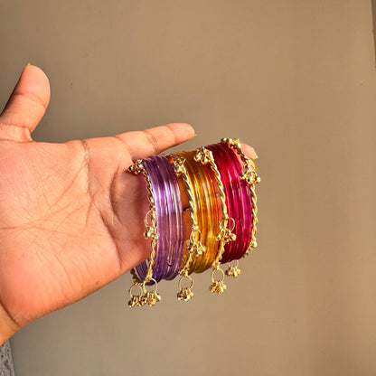 Twisted Ghungroo Bangles - (Pack of 4) [Please Note: No glass bangles included]
