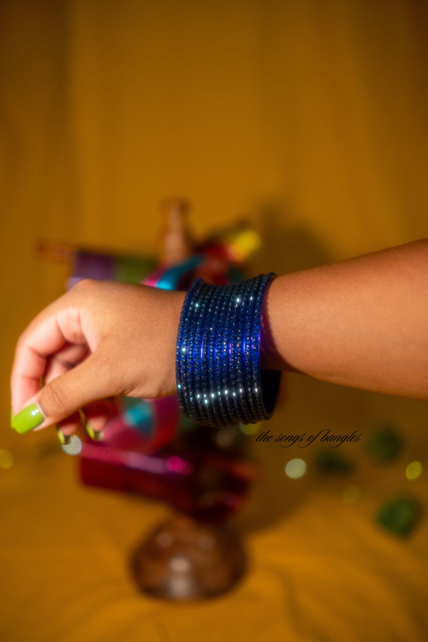 "Electric Blue" Raindrop Glass Bangles