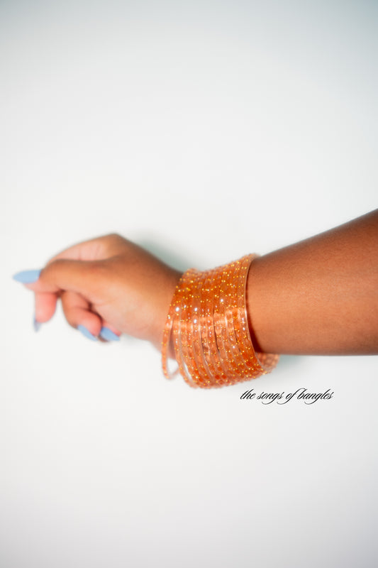 "Peachy" Glass Bangles