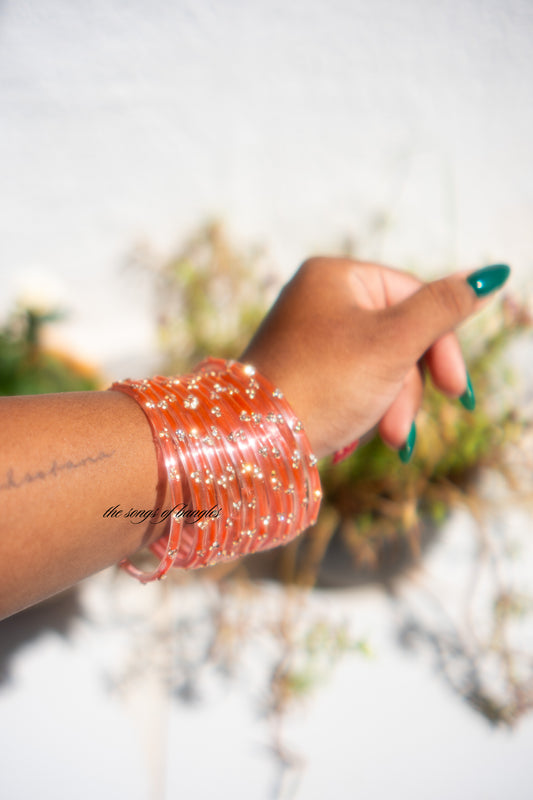"Gajri" 3 Stone Glass Bangles (limited edition)
