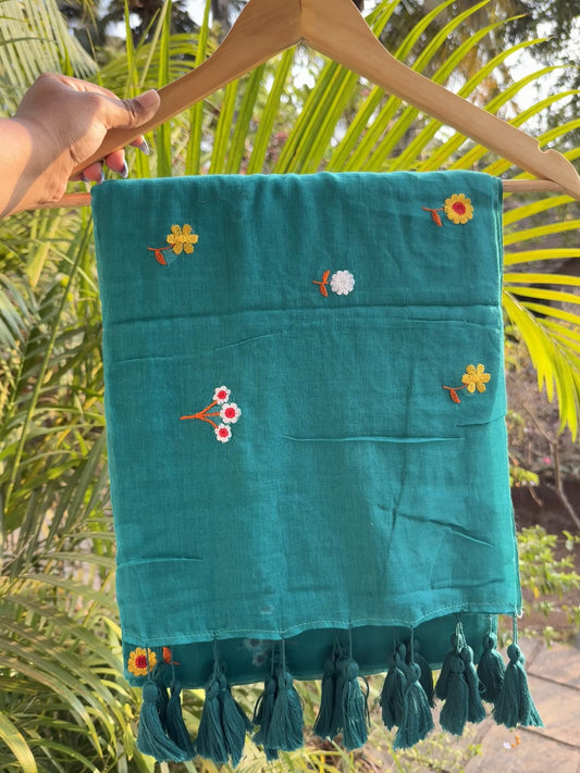 Flowers on Teal